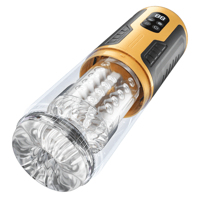 CREAMPIE - 5 IN 1 Licking Massage Thrust Rotation Vibrating Burst Stroker