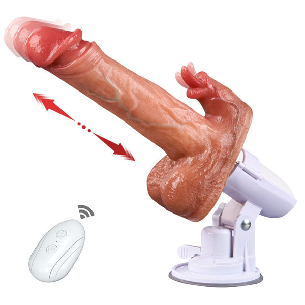 Acmejoy - Sex Machine 90° Automatic Adjustable 8 Thrusting & Vibrating & Licking Dildos Vibrator