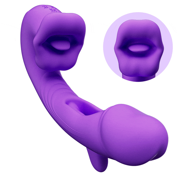 Acmejoy - Upgraded Mouth-Shaped 3 In 1 Flapping & Biting & Toungue Vibrator