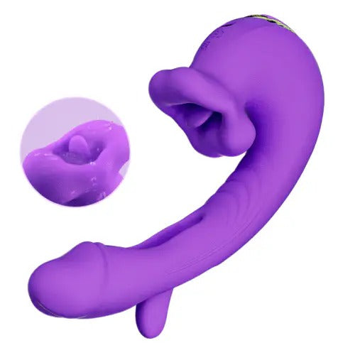 Acmejoy - Upgraded Mouth-Shaped 3 In 1 Flapping & Biting & Toungue Vibrator