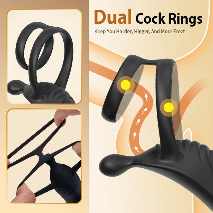 Ring For Prostate Problem Cyclone - Thrusting Prostate Massager With Double Cock Rings – AcmeJoy