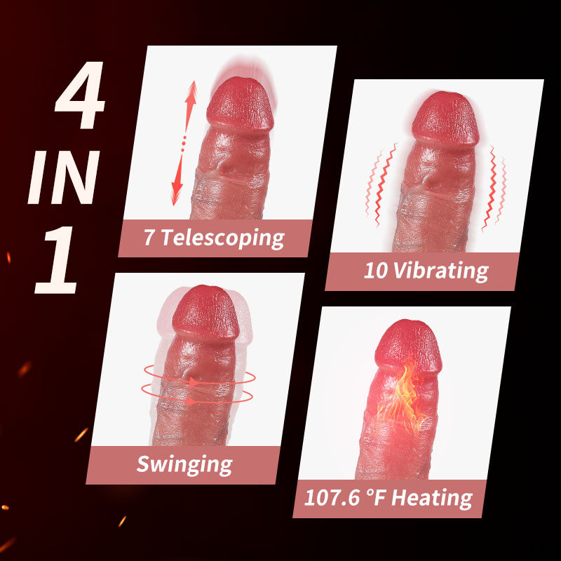 Realistic Dildo Designed for Beginners Silicone Heating Thrusting Automatic In & Out Dildo