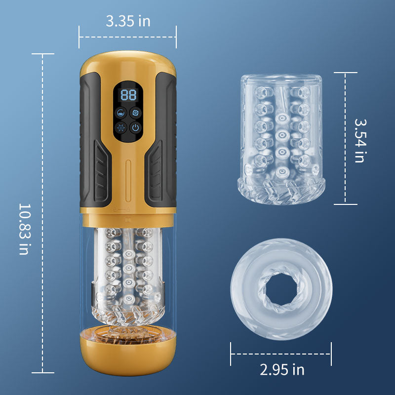 CREAMPIE - 5 IN 1 Licking Massage Thrust Rotation Vibrating Burst Stroker