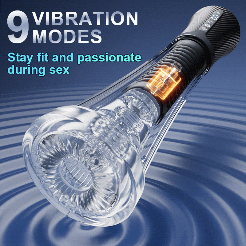 Acmejoy - Upgraded Stroker & Pump & Two Channels Interchange 4 IN 1 Vibration, Suction &  Glans Trainer Penis Pump
