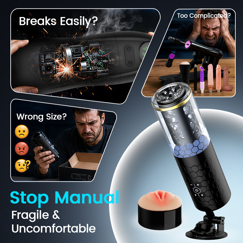 STORM -  Intense Thrusting & Spinning Hands-Free 6.10 Inches Depth Masturbator