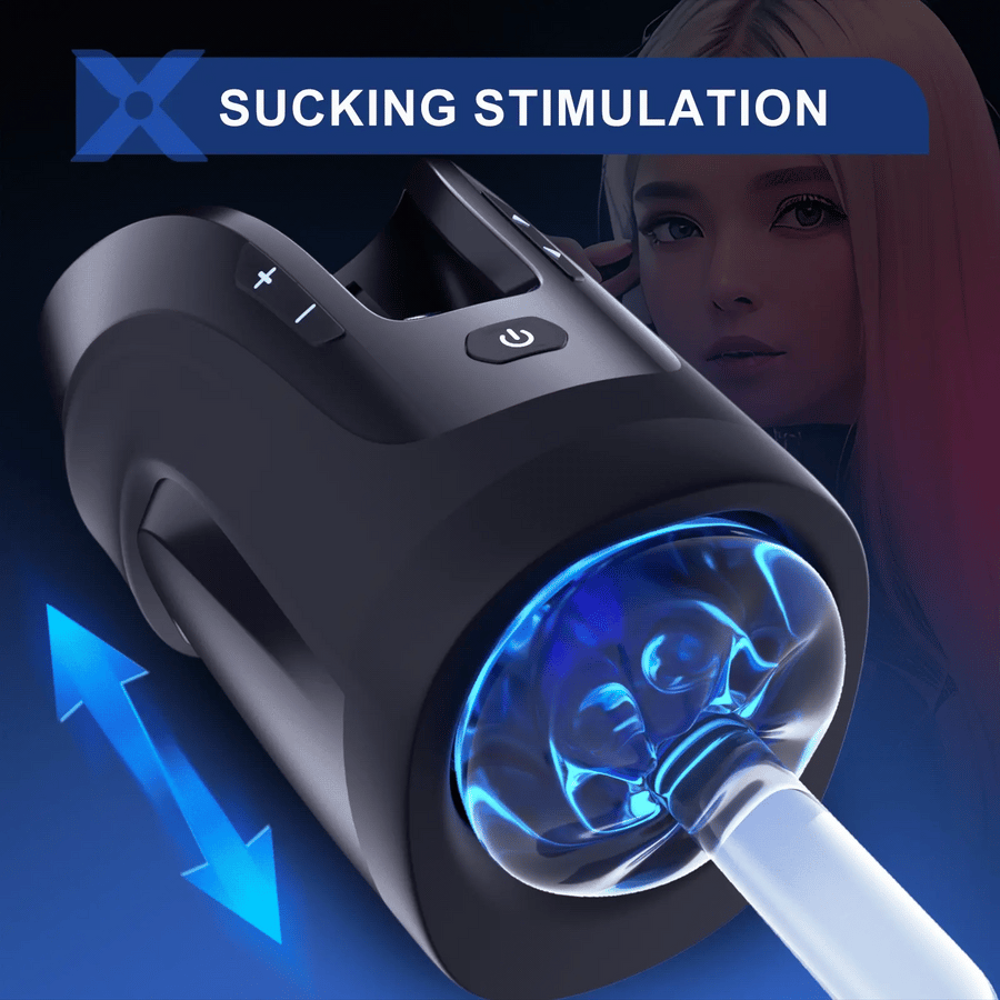 Acmejoy -Leten 3D Fleshy Telescopic Vibrating Automatic Male Masturbator Blowjob Stroker