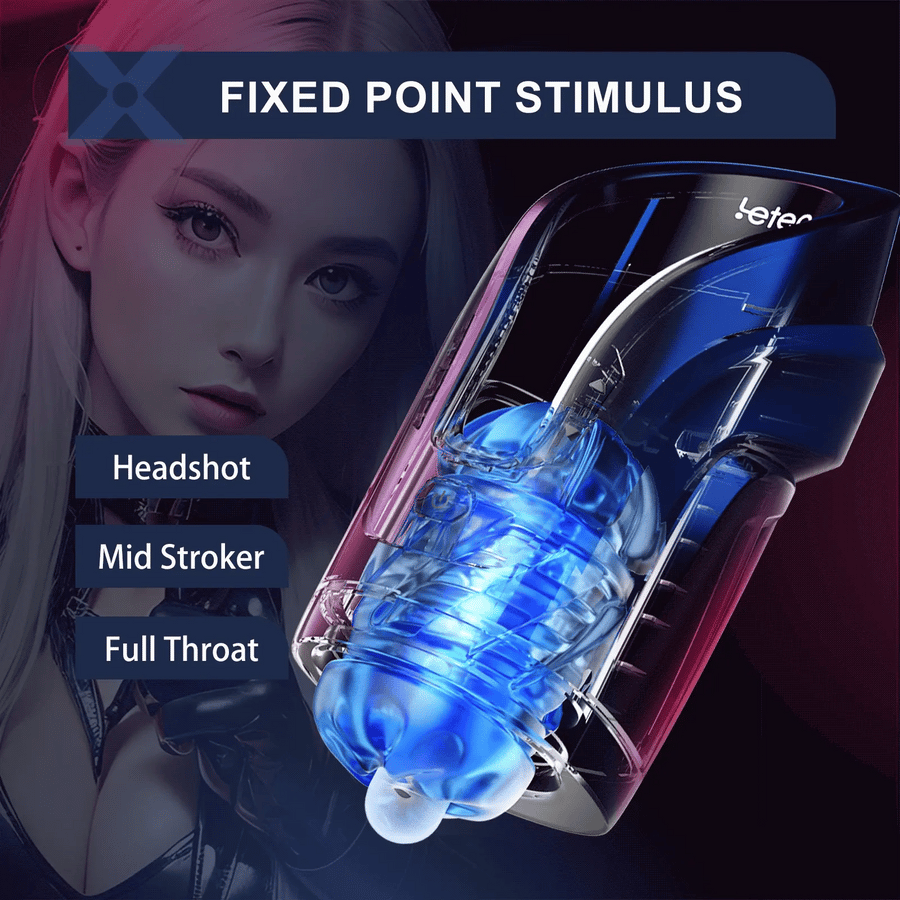 Acmejoy -Leten 3D Fleshy Telescopic Vibrating Automatic Male Masturbator Blowjob Stroker