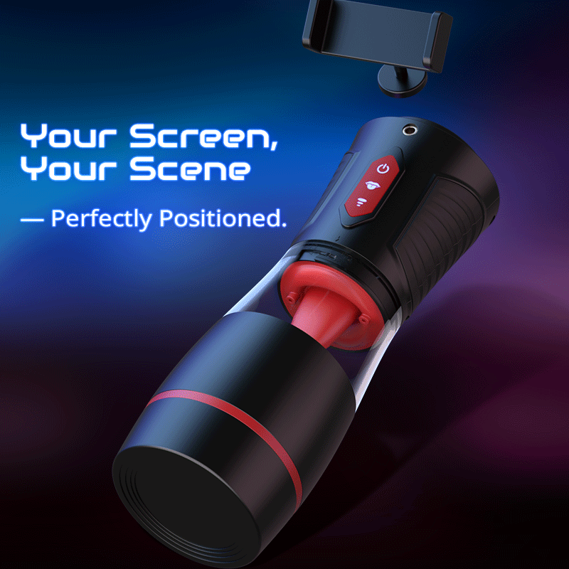 Acmejoy - 【Partner Play】LickMe Phone Holder 4 Suction 7 Tongue-Licking Voice Function Male Stroker Masturbator