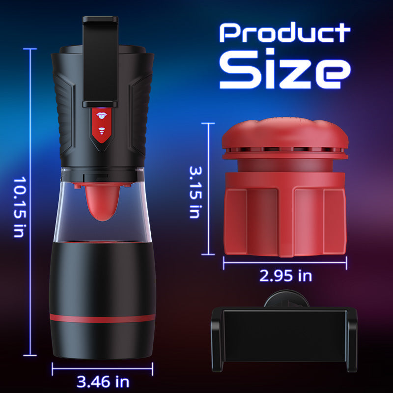 Acmejoy - 【Partner Play】LickMe Phone Holder 4 Suction 7 Tongue-Licking Voice Function Male Stroker Masturbator