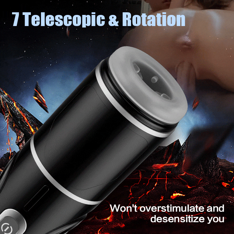 Chainsaw - New Upgrade 7 Telescopic Rotation Voice Masturbator with Suction Base