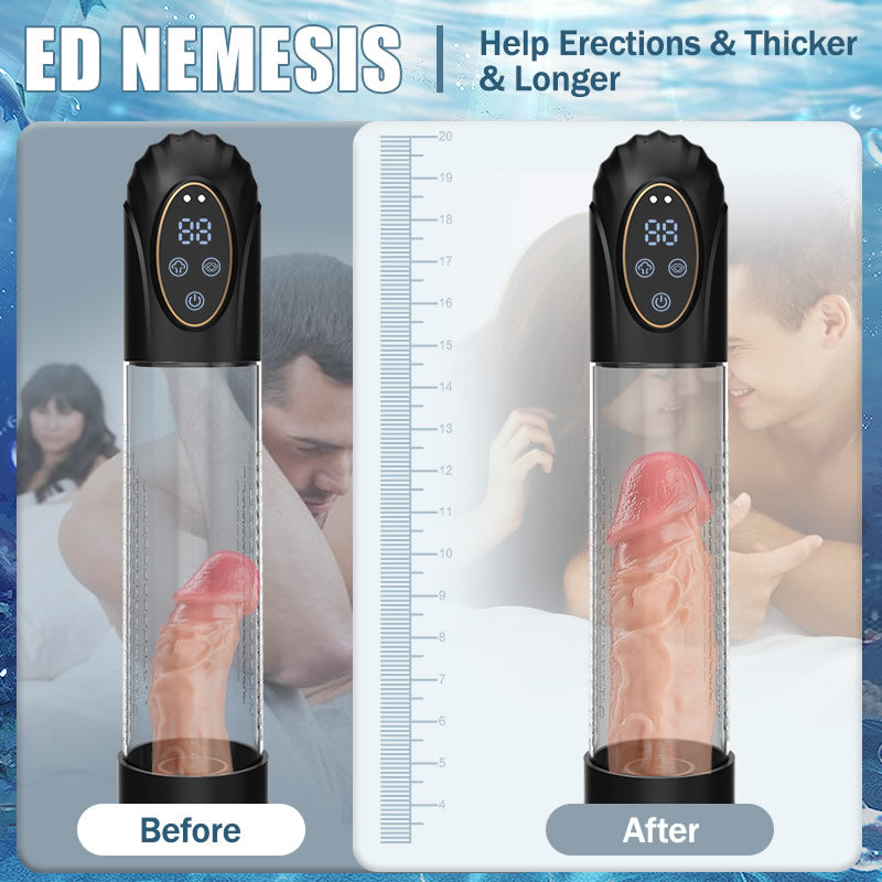 Mergano - Full Waterproof 6 Modes Erection Enlargement and Masturbation 3 and 1 Penis Pump