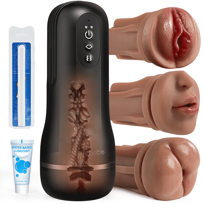 【$10 Off — Only 3 Days!】Bestvibe Pro - 3 Replaceable Sleeves 3 Unique Pleasure Male Masturbator 5 Suction & 10 Vibration Modes