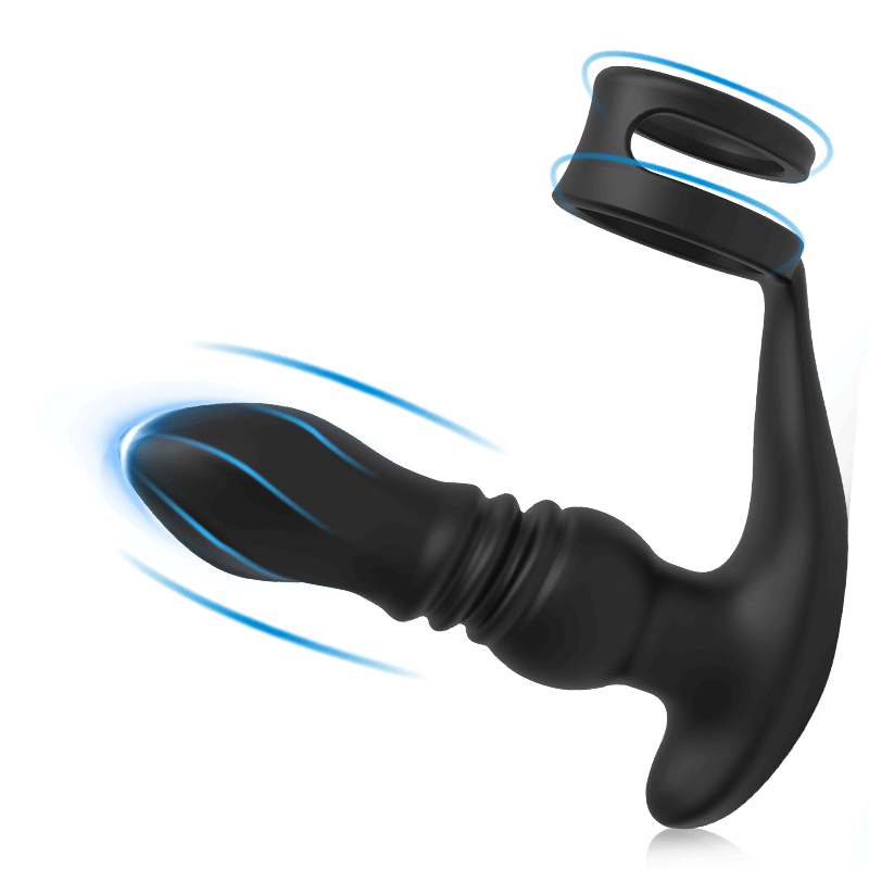 THORY - Thrusting Prostate Massager with Double Cock Rings AcmeJoy THORY - Thrusting Prostate Massager with Double Cock Rings AcmeJoy
