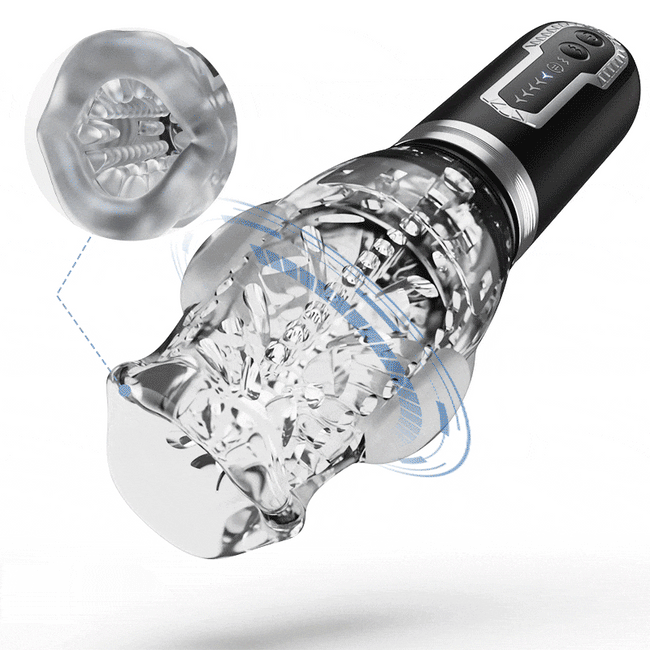 【Legs-Shaking】Amber - 5 Telescopic and Rotational 7 Vibration Realistic Lip and Mouth Touch Handheld Masturbator