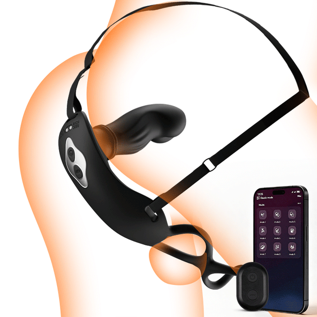 Hugo - Wearable Thrusting Prostate Massager with Straps APP & Remote Dual Control