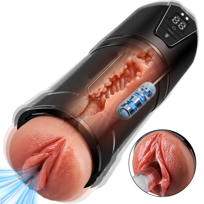 Challenger - 10 Vibrations, 5 Suctions, Ultra-Realistic Vagina, Simulated Masturbator
