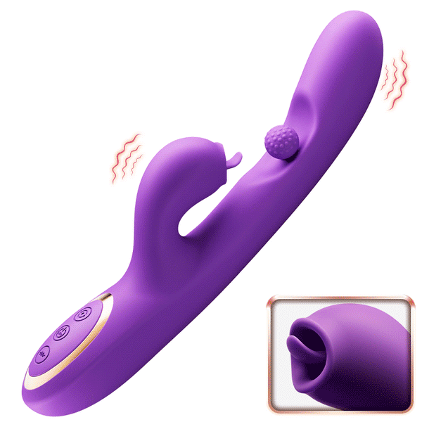 Acmejoy - Tongue Licking Clitoral Stimulator G Spot Vibrator With 360° Rotation Rubbing Ball