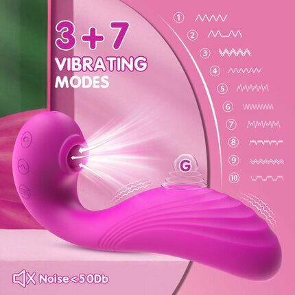 TRIPLE AROUSAL Clitoral Sucking 5 Licking 10 Vibrating G Spot Vibrator