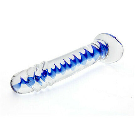 Acmejoy Frozen Sapphire Spiral Glass Dildo 6.18 Inch