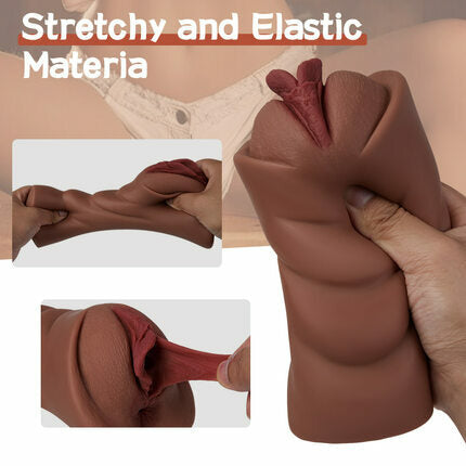 AcmeJoy Lifelike Pocket Pussy Soft and Durable Material Realistic Textured Vagina and Tight Anus 2 in 1 Holes