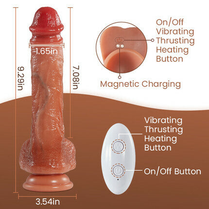 AcmeJoy Thrusting Heating Dildo 9.29 Inch