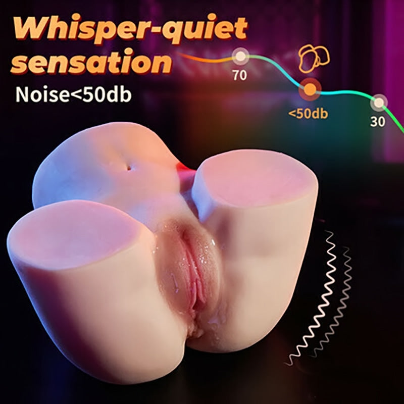 Natalia - Nude Realistic Butt 3 Vibrating Masturbator 5.5 lbs – Dual Channel Vibrating TPE Sex Doll