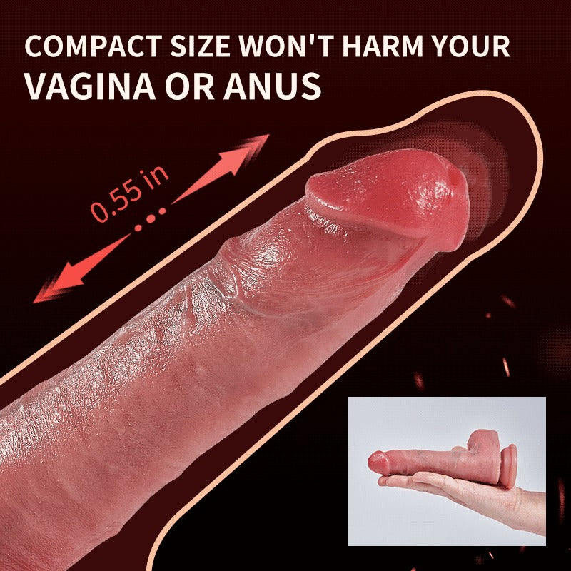 Realistic Dildo Designed for Beginners Silicone Heating Thrusting Automatic In & Out Dildo