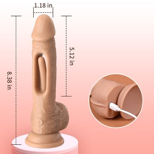 Acmejoy - Hollow Flapping Silicone Dildo Vibrator 8.38 IN