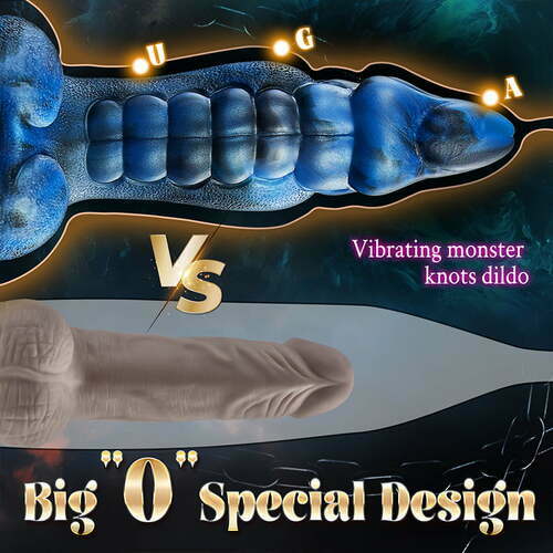 Acmejoy - 8 Thrusting Vibrating Swing Heating Huge Dildo with Suction Cup 9.5 Inch