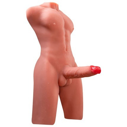 Jackson - 17.63LBS 6.69Inch Electric PulseThrusting Vibrating Dildo Tan Skin Male Torso Sex Doll