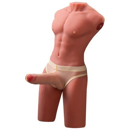 Jackson - 17.63LBS 6.69Inch Electric PulseThrusting Vibrating Dildo Tan Skin Male Torso Sex Doll