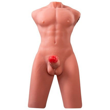 Jackson - 17.63LBS 6.69Inch Electric PulseThrusting Vibrating Dildo Tan Skin Male Torso Sex Doll