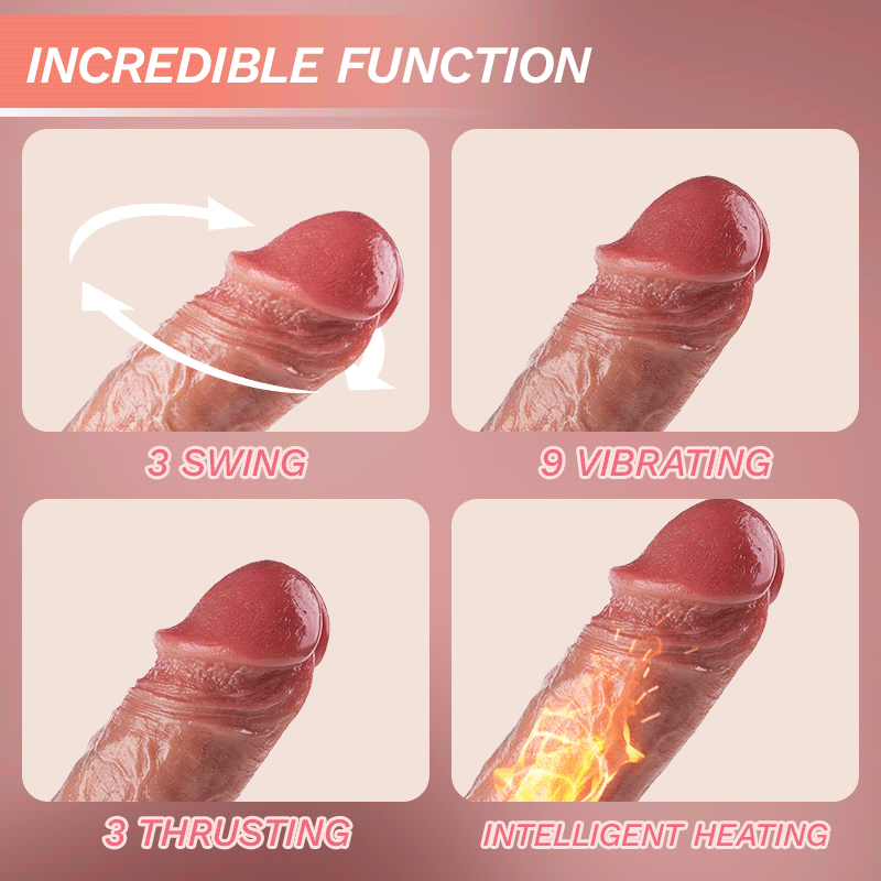 Alaric - IPX7 Waterproof 7 Thrusting Swinging 10 Vibrating Heating Lifelike Dildo 8.46 Inch