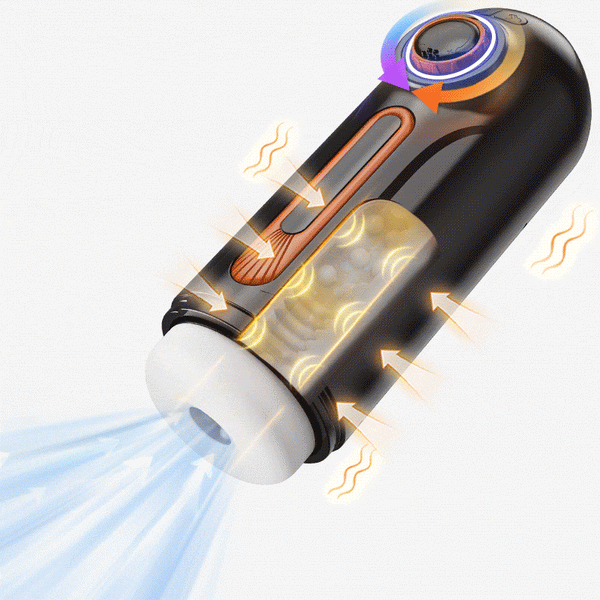 【Code [1101] For 16% OFF】Chris-6 IN 1 4 Sucking 10  Thrusting & Vibrating Automatic Knob Adjusting Male Masturbator