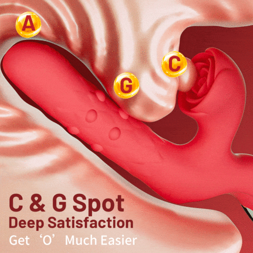 Acmejoy - 7 Thrusting Wiggling Rose Stimulator Vibrator