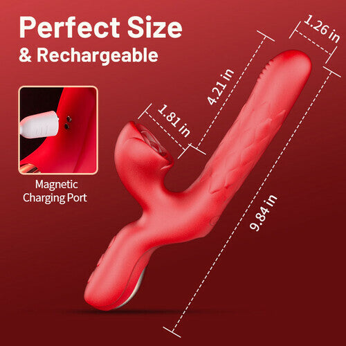 Acmejoy - 7 Thrusting Wiggling Rose Stimulator Vibrator