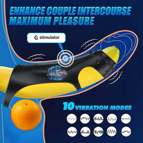 Acmejoy - 10 Vibrating Cock Ring with G-spot Stimulation and Remote Control