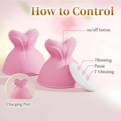 Acmejoy - 7 Vibrating & Rotation Nipple Toys with Replaceable Message AcmeJoy Acmejoy - 7 Vibrating & Rotation Nipple Toys with Replaceable Message AcmeJoy