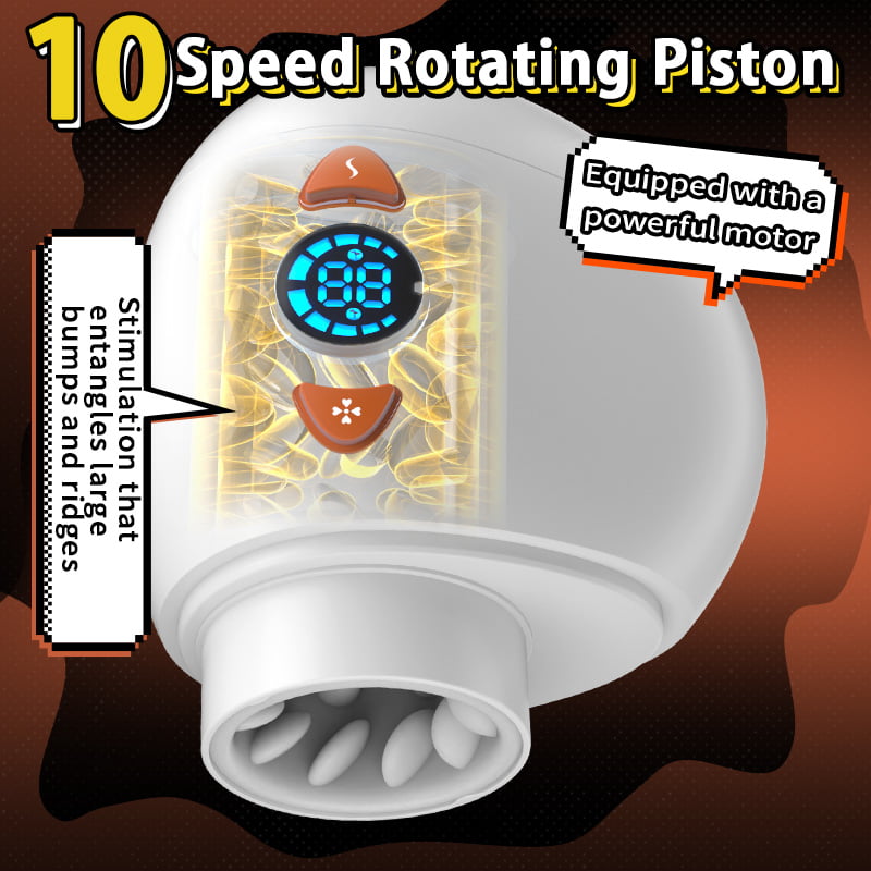 Acmejoy - Electric Male Masturbator with Rotating Piston, Glans Vibration & Testicle Massage