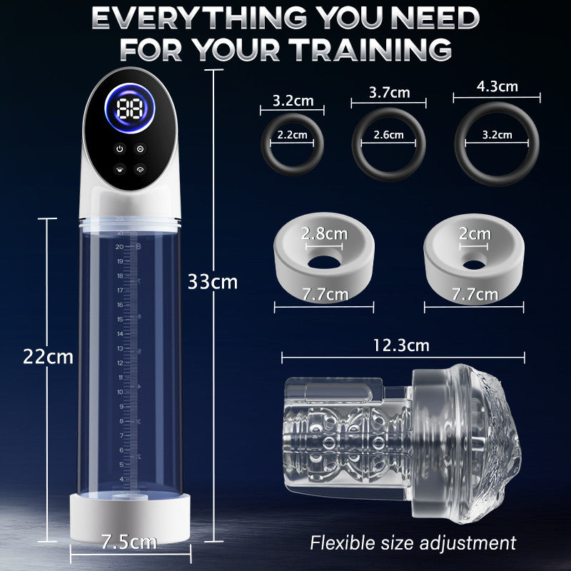 Arthur-6 Smart Suction Enlargement Pump with Transparent Sleeve,Includes 2 Silicone Sleeves & 3 Delay Rings