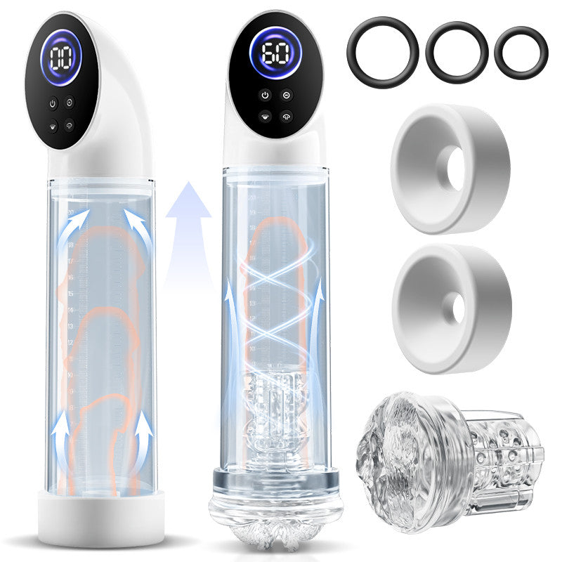 Arthur-6 Smart Suction Enlargement Pump with Transparent Sleeve,Includes 2 Silicone Sleeves & 3 Delay Rings
