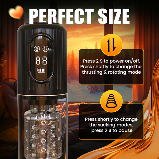 Aisia-4 Suction 5 Thrusting Rotating 3 in 1  Oral Sex Stroker