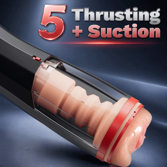 ROKA - 5 Thrusting Modes 10 Vibration Suction One-Touch Boost Male Masturbator for Progressive Stimulation