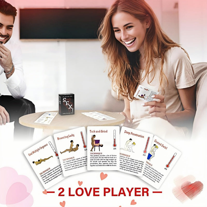 Acmejoy- Sex Game Position Cards Bedroom Battle Cards Date-Night Fun Couple Poker Games Improve Relationship