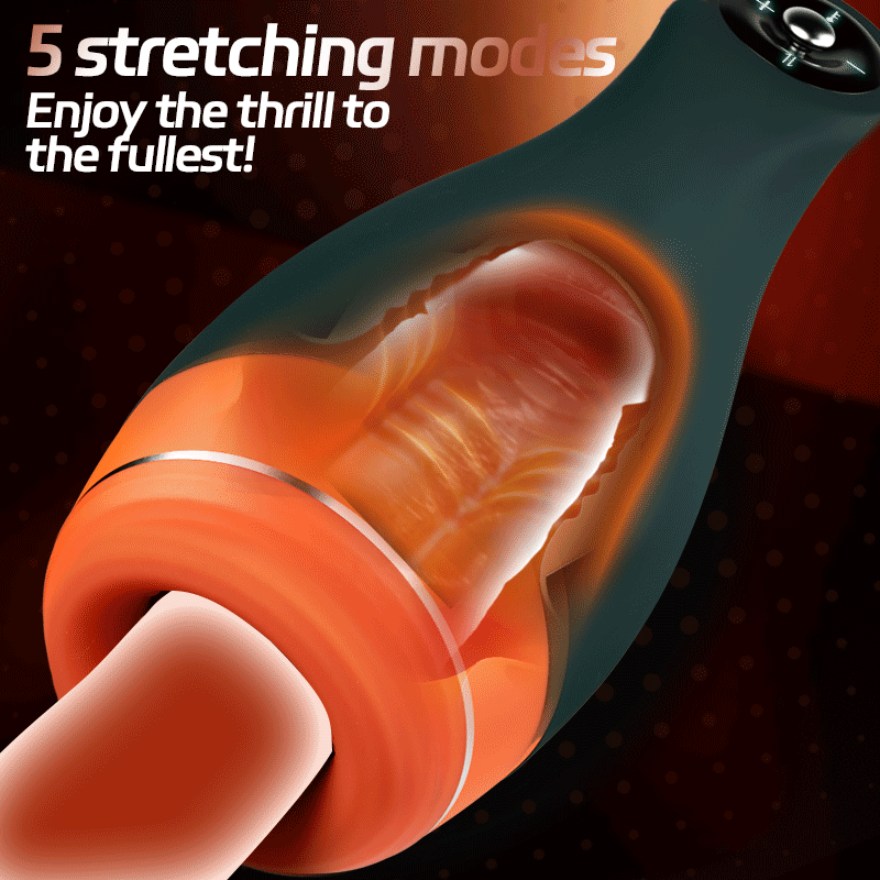 Warming - Simulates Oral Cavity Temperature Vibration and Telescopic 2-1 Male Stroker