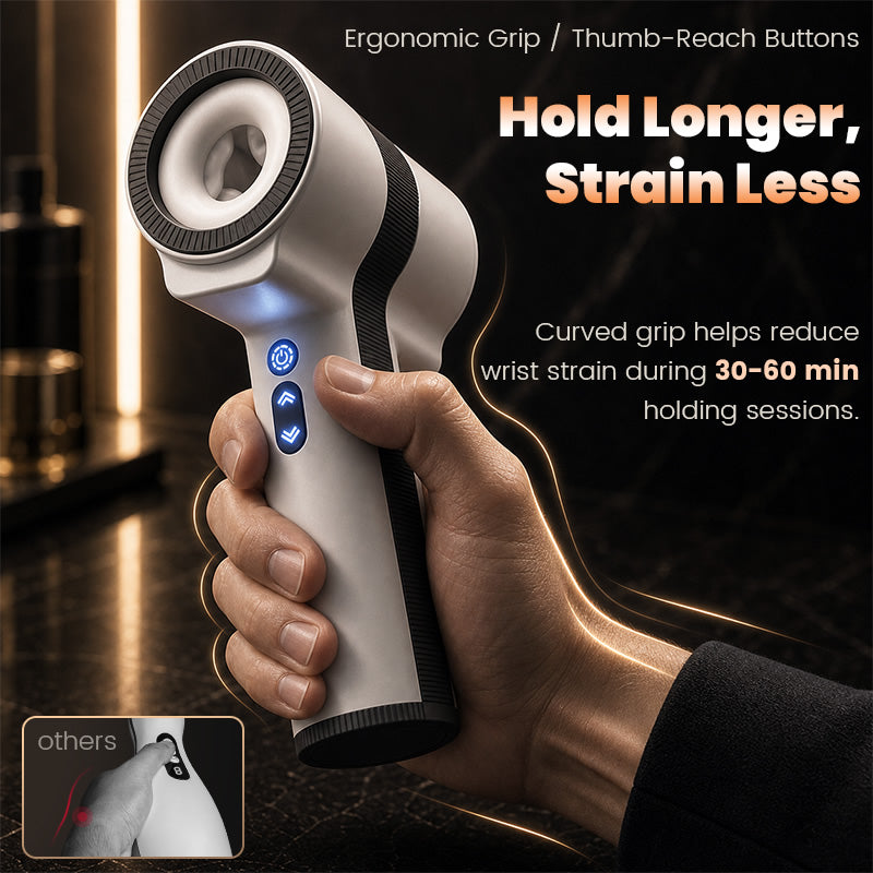 Raiden – Ergonomic Male Masturbator - Non-Slip Arc Handle for Fatigue-Free Grip + Durable Telescopic Rotation Motor