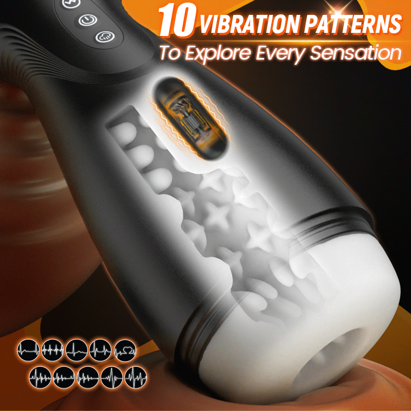 【#1 Choice】SolaceX - 9 Suction 10 Vibration Male Masturbator Automatic Strong Suction Soft TPE Realistic Texture Male Stroker Masturbator