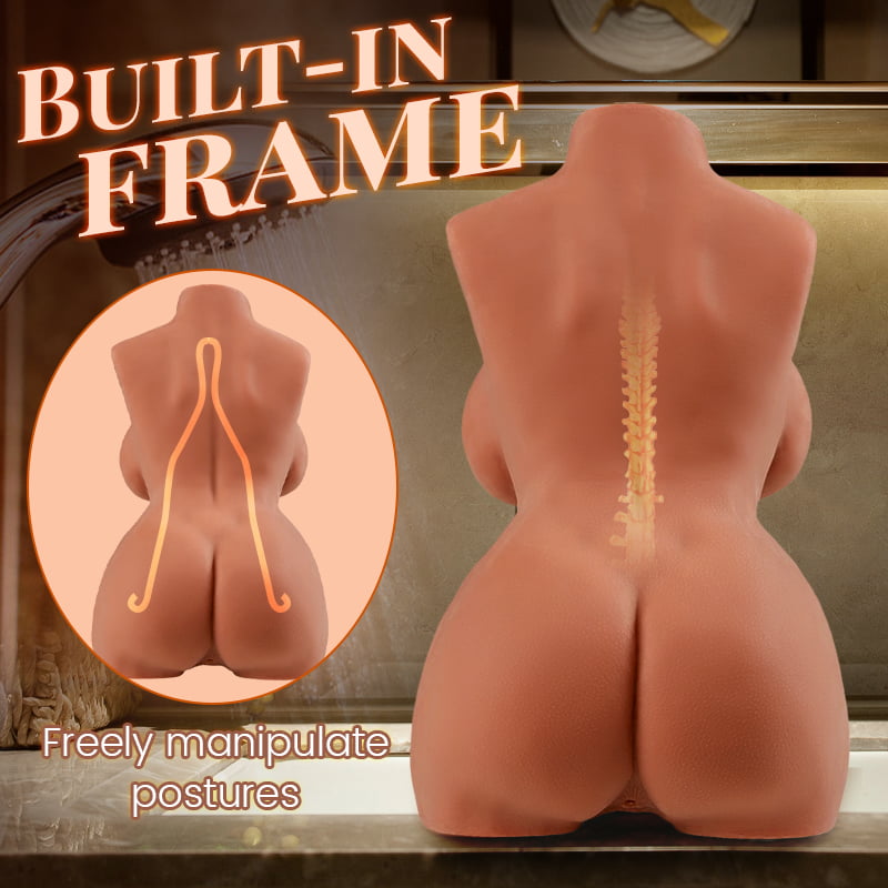 Jian - 10.7 lbs Brown Realistic TPE Sex Doll, Playable Breasts & Textured Dual Entry Lifelike Doll Masturbator Sex Torso