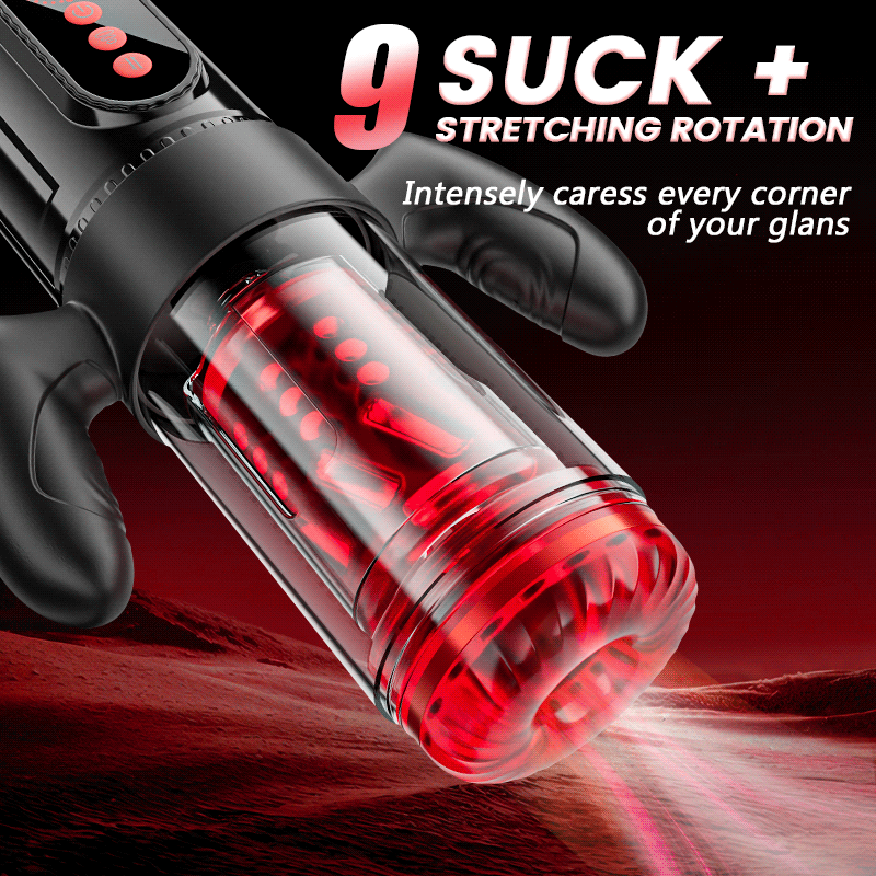 Acmejoy - Terminator 9 Telescopic Rotating Sucking with Handle Male Stroker