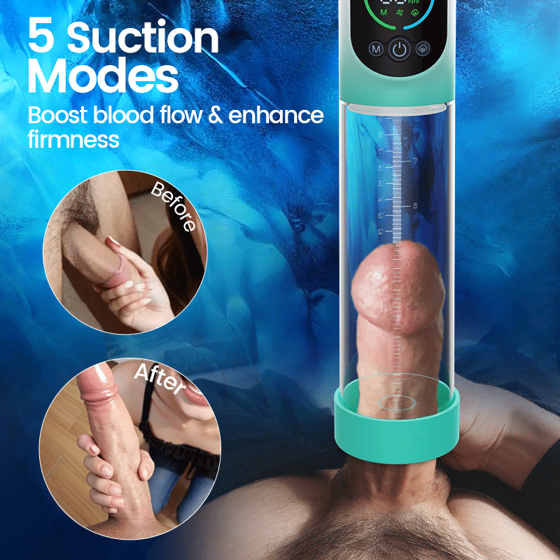 GigaGrow- Acmejoy 5 Suction & Manual Air Pressure 2 IN 1  for ED Treatment Penis Pump
